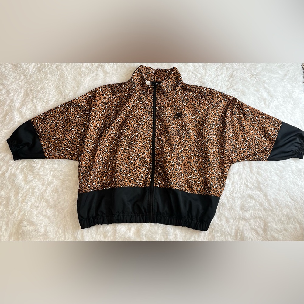 Nike Leopard Print Jacket with Black Accents